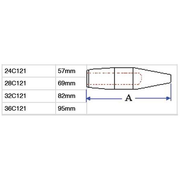 WELDING ELECTRODES - 16mm 5 degree taper - 121