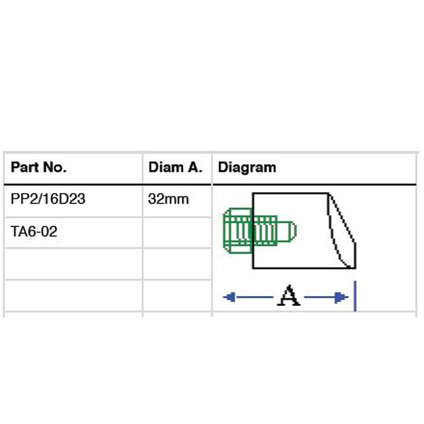 Screw Base Tips 19mm diameter 5/16 Whitworth Female Thread - PP2