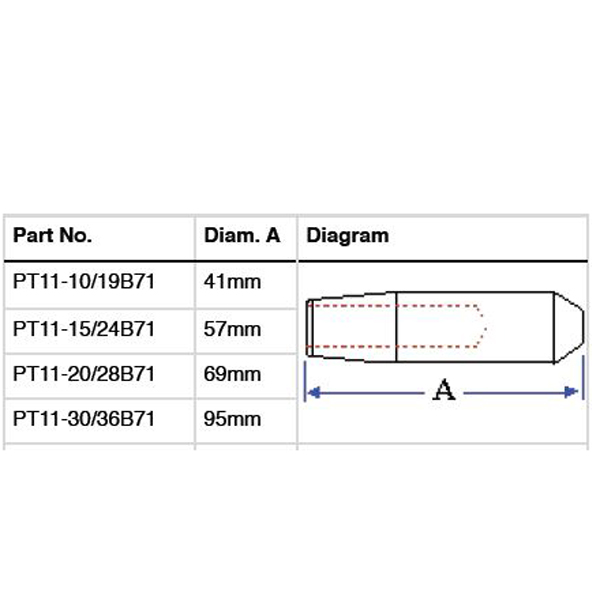 WELDING ELECTRODES - 13mm 5 degree taper - PT11