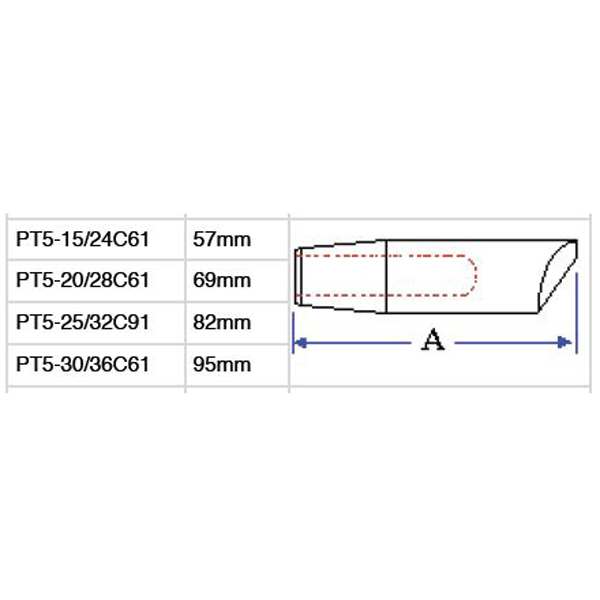 WELDING ELECTRODES - 16mm 5 degree taper - PT5